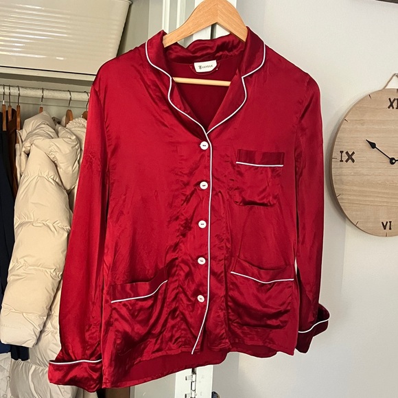 LILYSILK Women's Red PJ Set, (Small) - Picture 3 of 7